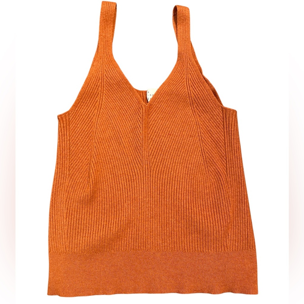 A New Day knit rust orange top size small